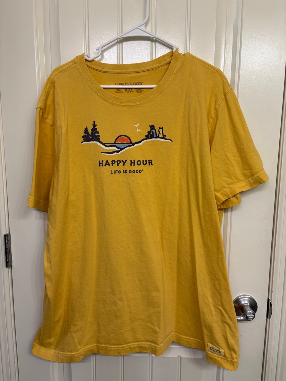 Life Is Good Mustard Yellow 'Happy Hour' Sunset Tee